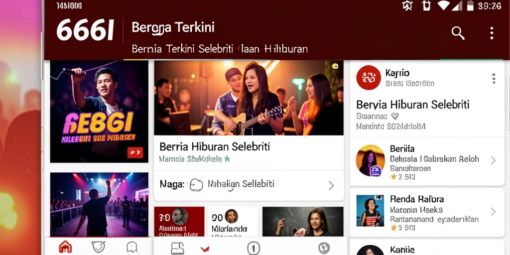 Antarmuka 666I yang menampilkan berita dan gossip selebriti.