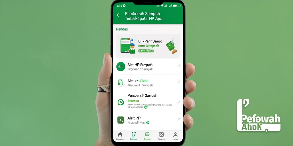 Tampilan antarmuka 8II yang bersih dan mudah digunakan untuk membersihkan sampah.