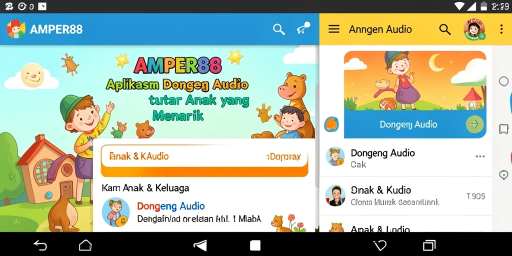 Antarmuka AMPER88 yang ramah anak dan interaktif.