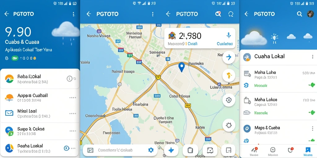 Screenshot antarmuka PGTOTO menampilkan informasi cuaca lokal yang detail.