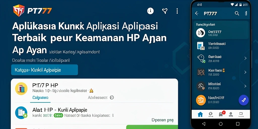 Tampilan utama aplikasi PT777 dengan fitur kunci aplikasi yang user-friendly.