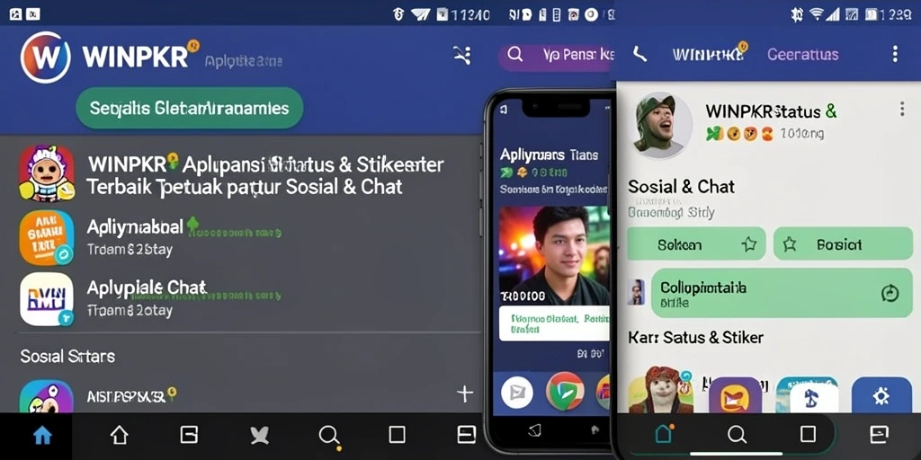 Tampilan menarik dengan berbagai stiker dan status kreatif.